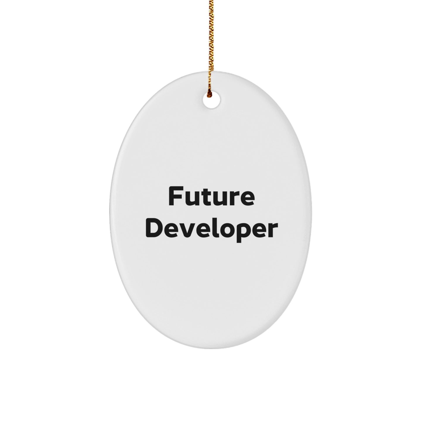 Funny Future Developer Quote Oval Ornament Gifts from Men to Coworkers at Christmas - Image 1