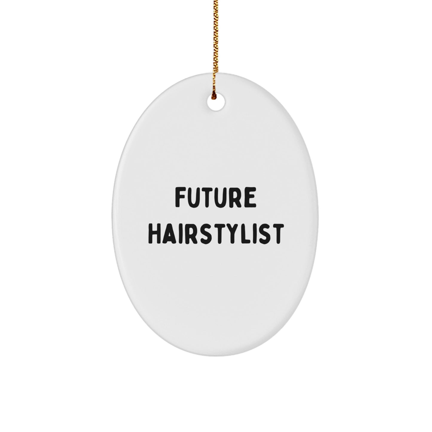 Funny Future Hairstylist Oval Ornament Gifts from Friends, Hairstylist Gifts for Christmas, Gifts from Future Hairstylist, Oval Ornament - Image 1