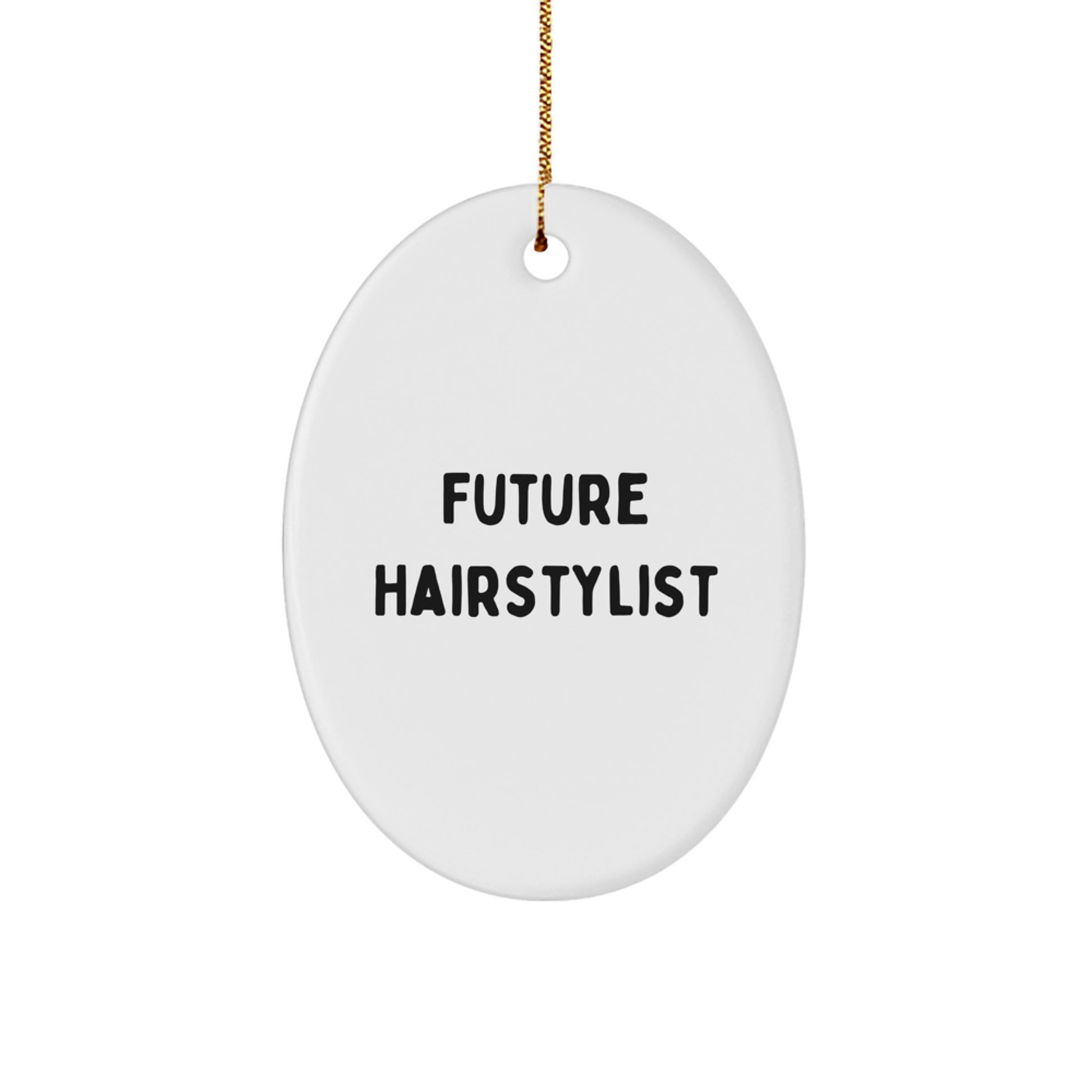 Funny Future Hairstylist Oval Ornament Gifts from Friends, Hairstylist Gifts for Christmas, Gifts from Future Hairstylist, Oval Ornament - Image 1
