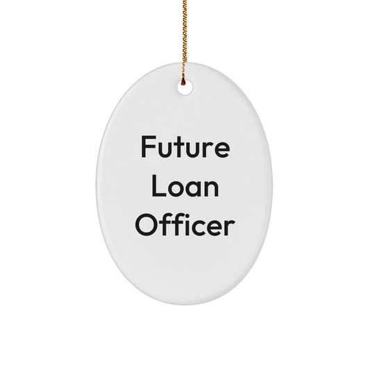 Funny Loan Officer Gifts from Friends for Future Loan Officer Oval Ornament Christmas Unique Presents - Image 1