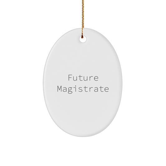 Funny Magistrate Gifts from Friends - Inspirational Oval Ornament for Future Magistrate, Men or Women, Christmas Unique Gifts - Image 1