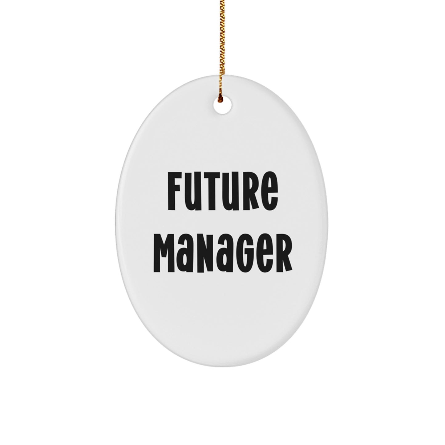 Funny Manager Quotes Oval Ornament, Gifts from Friends for Future Manager, Christmas Unique Gifts for Manager, Oval Shaped MDF Decor - Image 1