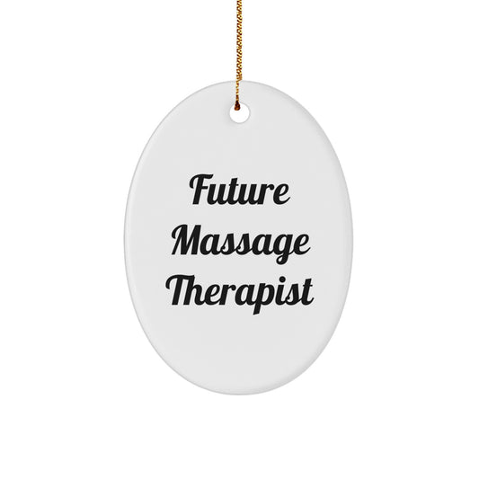 Massage Therapist Gifts from Friends - Future Massage Therapist Oval Ornament, Christmas Unique Gifts for Massage Therapist - Image 1