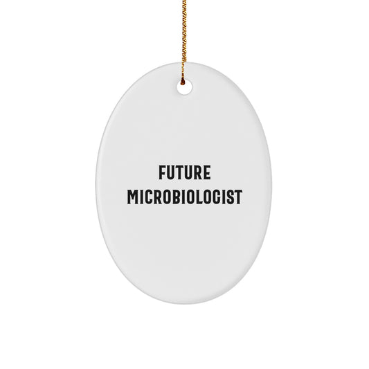 Funny Future Microbiologist Oval Ornament Gifts from Friends for Christmas - Image 1
