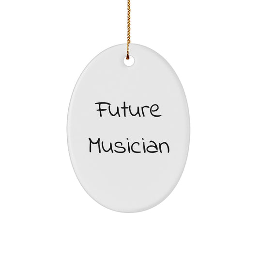 Funny Quote Musician Oval Ornament Gifts from Family, Gifts for Future Musician Men Christmas Unique - Image 1