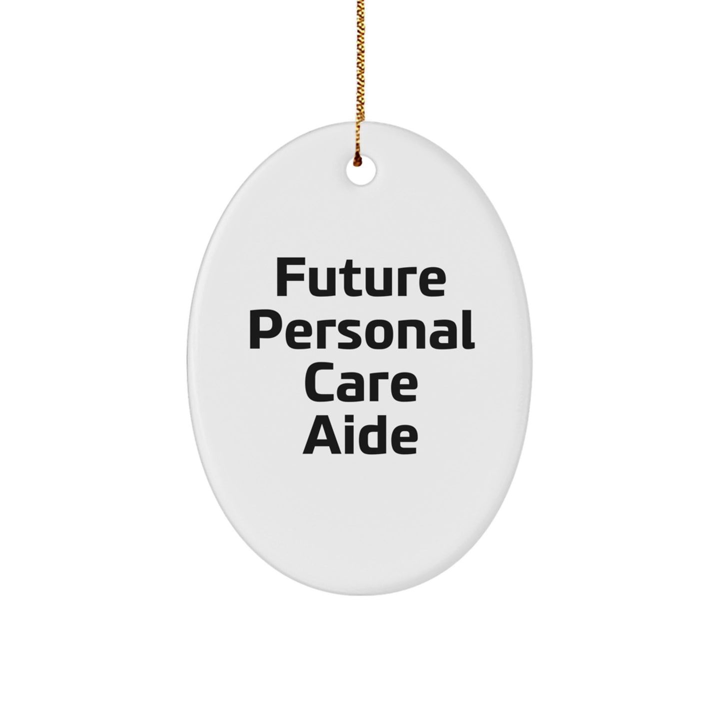 Funny Future Personal Care Aide Oval Ornament Gifts from Men to Women Coworkers Family - Christmas Unique Personal Care Aide Gifts - Image 1