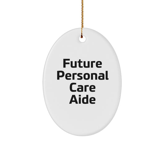 Funny Future Personal Care Aide Oval Ornament Gifts from Men to Women Coworkers Family - Christmas Unique Personal Care Aide Gifts - Image 1