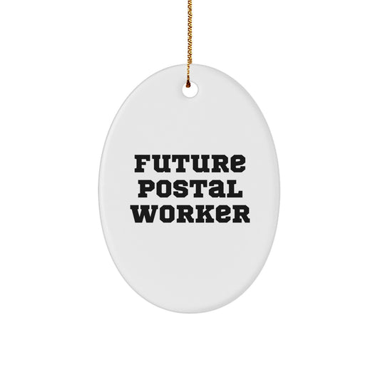Funny Postal Worker Oval Ornament Gifts from Friends to Future Postal Workers - 'I'm not lazy, I'm just conserving energy... for delivering your mail!' Christmas Unique Gifts - Image 1