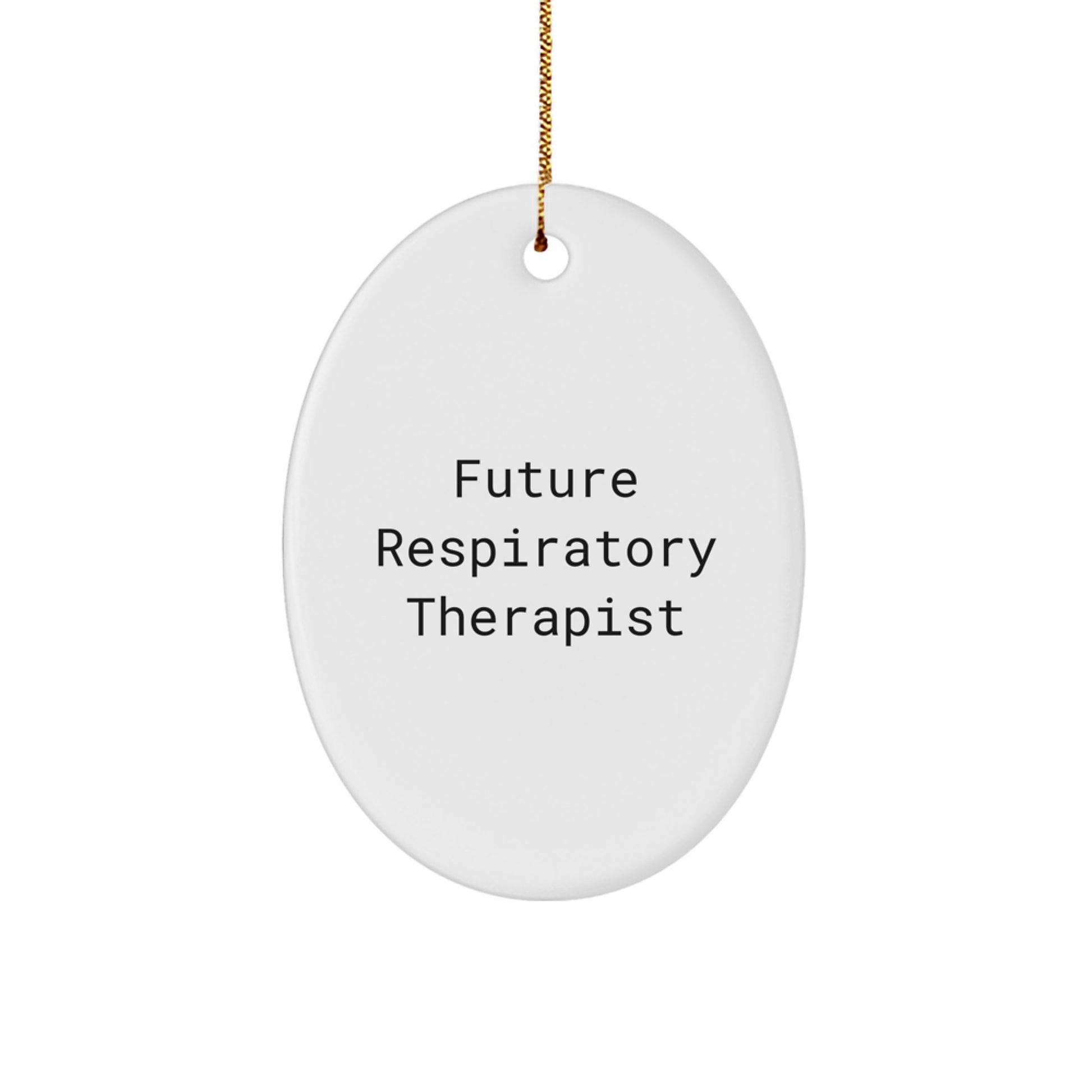 Funny Future Respiratory Therapist Oval Ornament Gifts from Friends for Christmas - Image 1