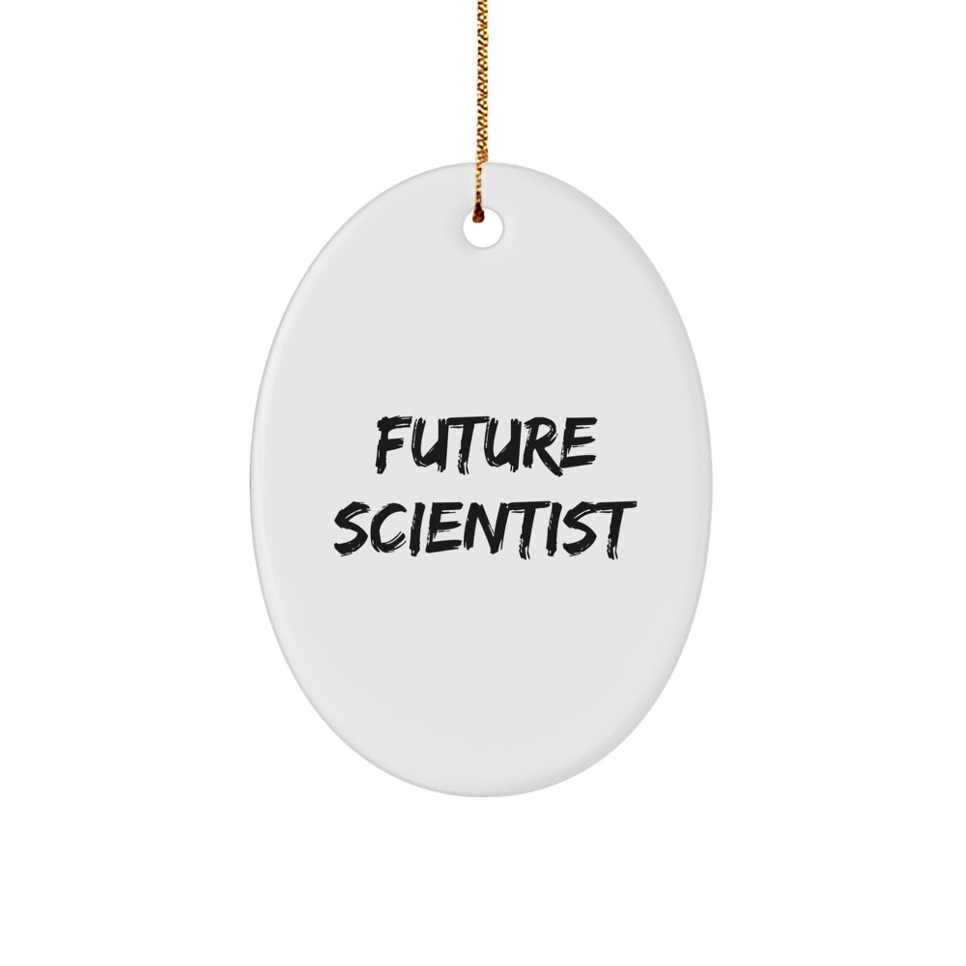 Funny Scientist Gift Ideas for Future Scientist Friends and Family - Oval Ornament for Christmas - Image 1