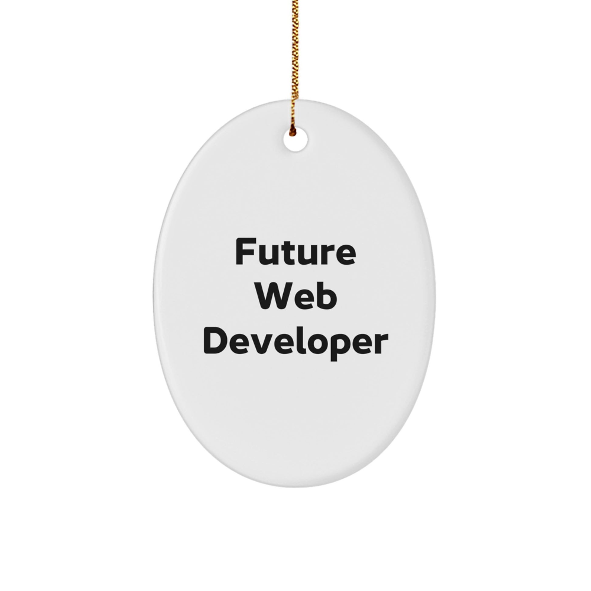 Future Web Developer Gifts - Oval Ornament with Funny Quote for Web Developer Men or Women, Christmas Unique Gifts from Friends or Family - Image 1
