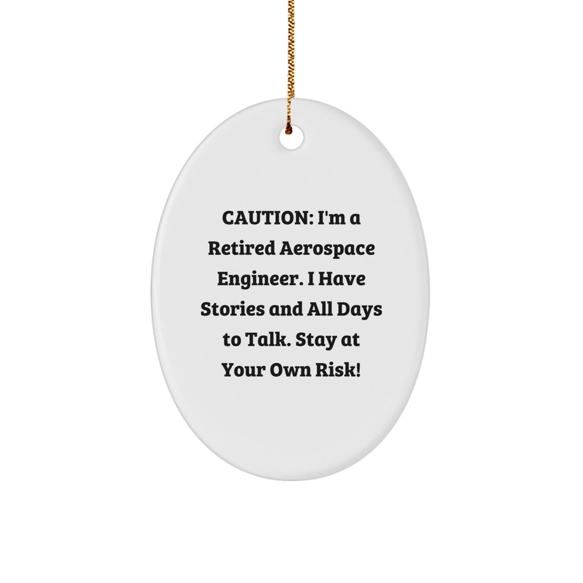 Funny Gifts from Friends for Aerospace Engineer Oval Ornament Christmas Unique - Image 1