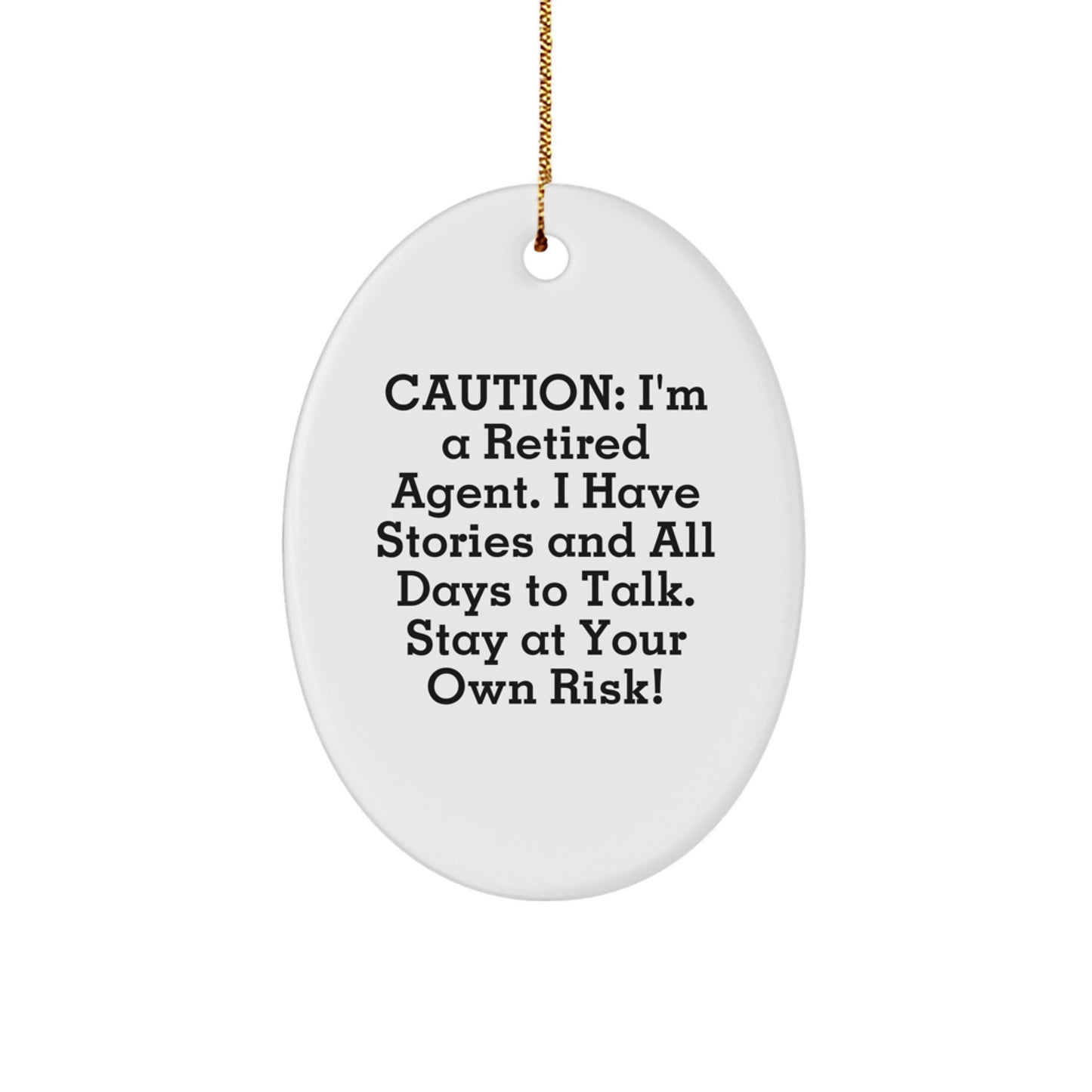 Funny Agent Oval Ornament, Gifts from Men to Agent Friends, Agent Christmas Unique Gifts - Image 1