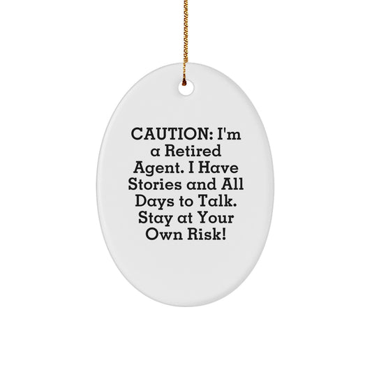 Funny Agent Oval Ornament, Gifts from Men to Agent Friends, Agent Christmas Unique Gifts - Image 1