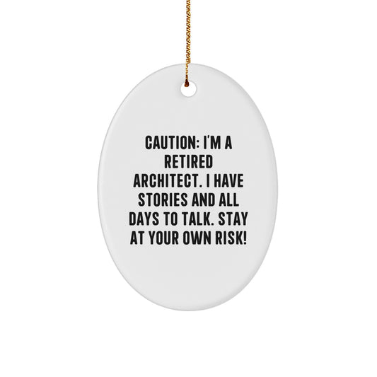 Funny Architect Oval Ornament Gifts from Friends to Family Members - Image 1