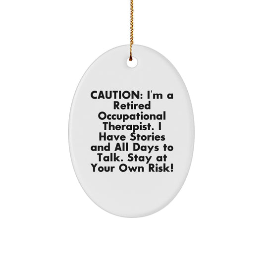 Funny Occupational Therapist Gifts from Friends to Christmas Unique Gifts for Men and Women Oval Ornament - Image 1