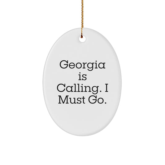 Funny Georgia Oval Ornament, Gifts from Friends to Family for Christmas Unique Decorations - Image 1