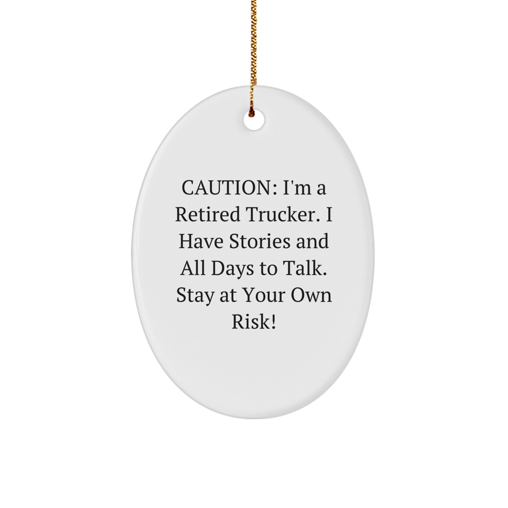 Funny Trucker Gifts from Friends, Personalized Oval Ornament Trucker Decorations for Christmas Unique Gifts - Image 1