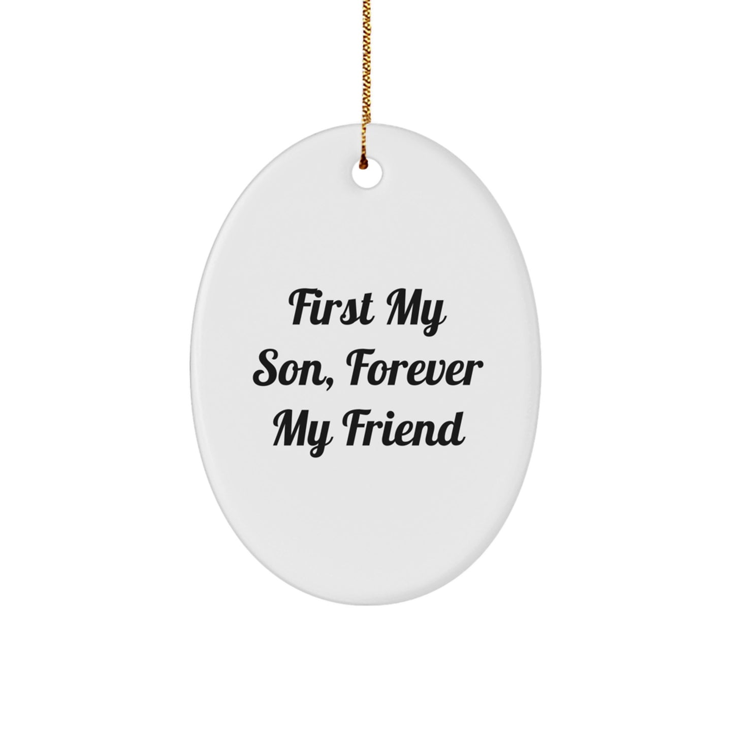 Son's Best Friend, Forever in My Heart, Oval Ornament, Gifts from Mom to Son, Christmas Unique Gifts - Image 1