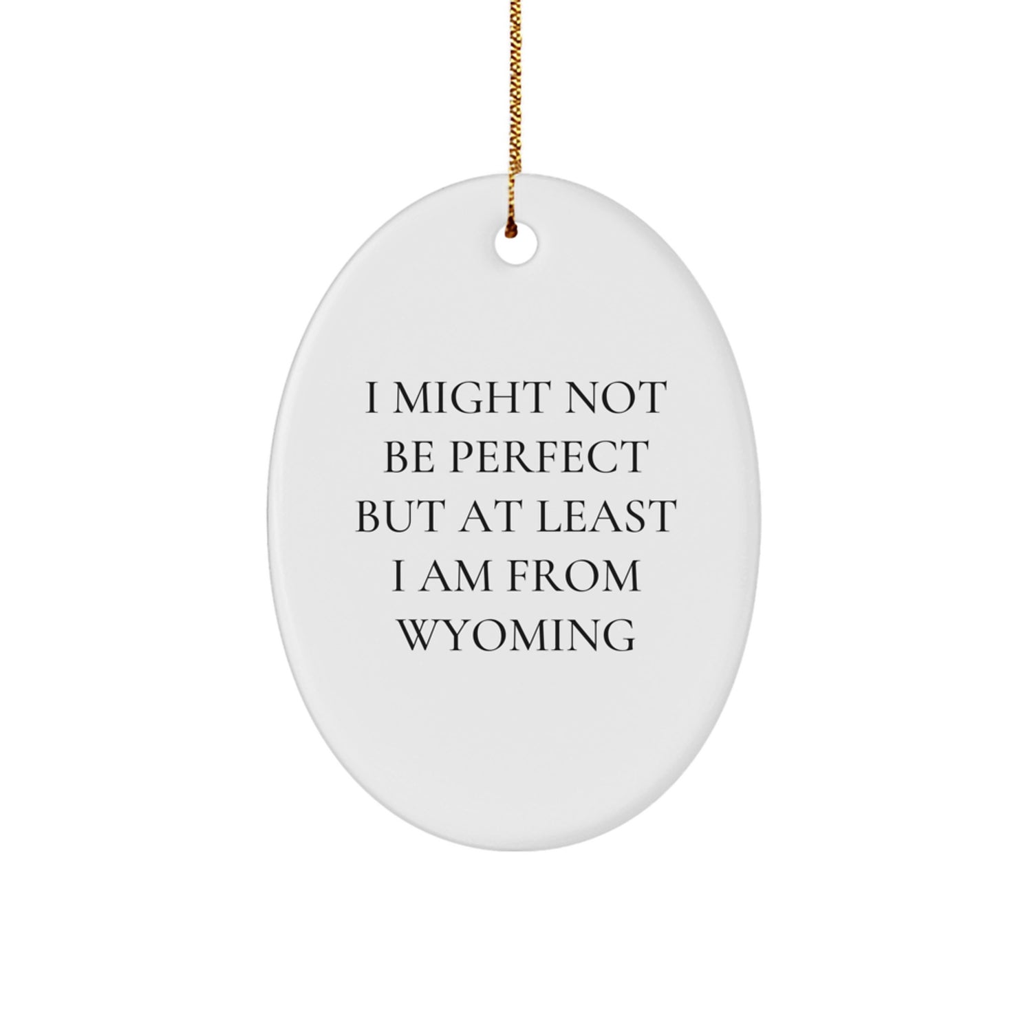 Funny Wyoming Gifts, Oval Ornament Quotes for Christmas Unique Gifts from Friends to Family - Image 1