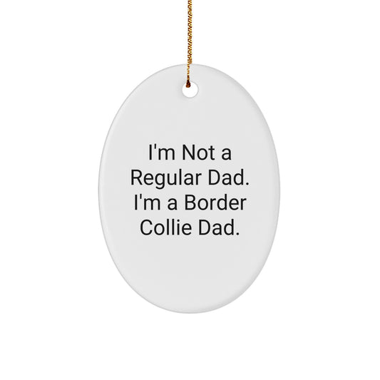 Funny Border Collie Dad Gifts for Men - Border Collie Oval Ornament, Gifts from Dad to Border Collie Dog, Christmas Season Decorations - Image 1