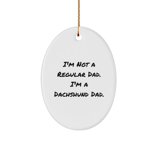 Dachshund Dad Oval Ornament Funny Christmas Unique Gift for Men Women Friends Family - Image 1