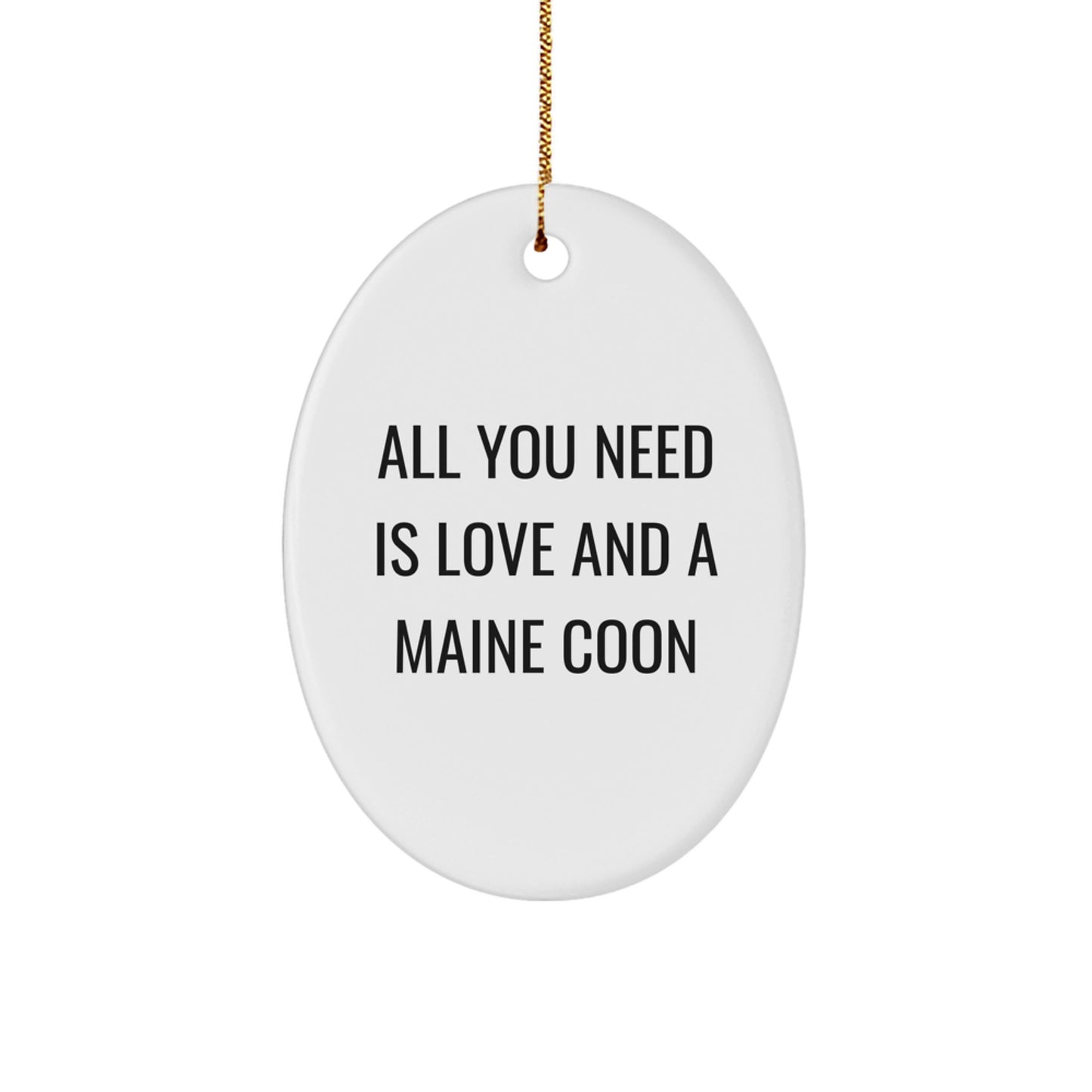 Funny Maine Coon Cat Oval Ornament Gifts from Men to Friends for Christmas Unique - Image 1