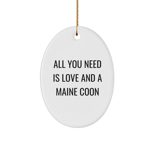 Funny Maine Coon Cat Oval Ornament Gifts from Men to Friends for Christmas Unique - Image 1