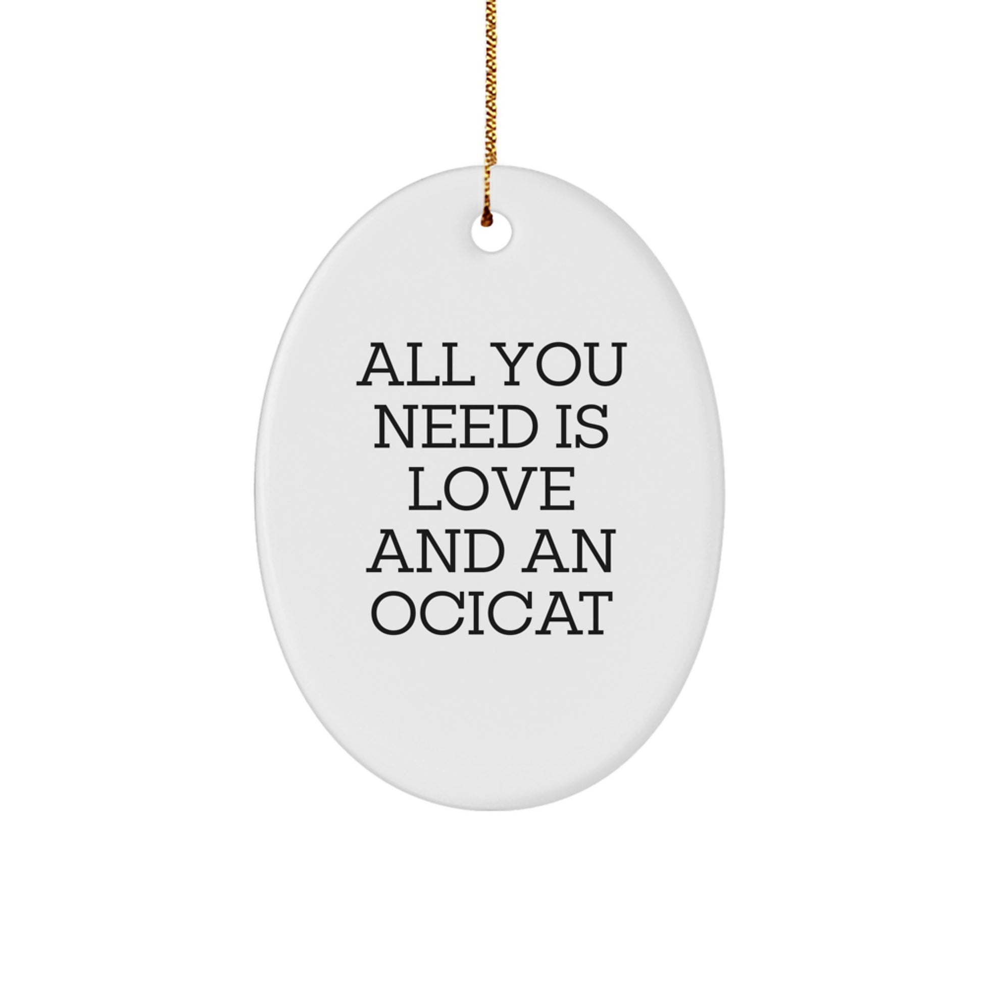 Ocicat Oval Ornament Gifts from Family and Friends for Christmas Unique Presents, Cute Ocicat Lover Quote, Holiday Decorations for Home - Image 1