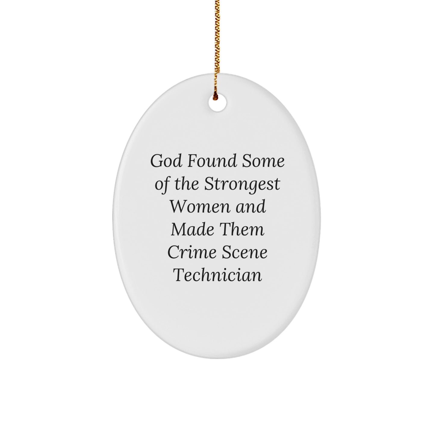 Funny Crime Scene Technician Christmas Unique Gifts for Women from Men, Oval Ornament, Women's Unique Crime Scene Technician Christmas - Image 1