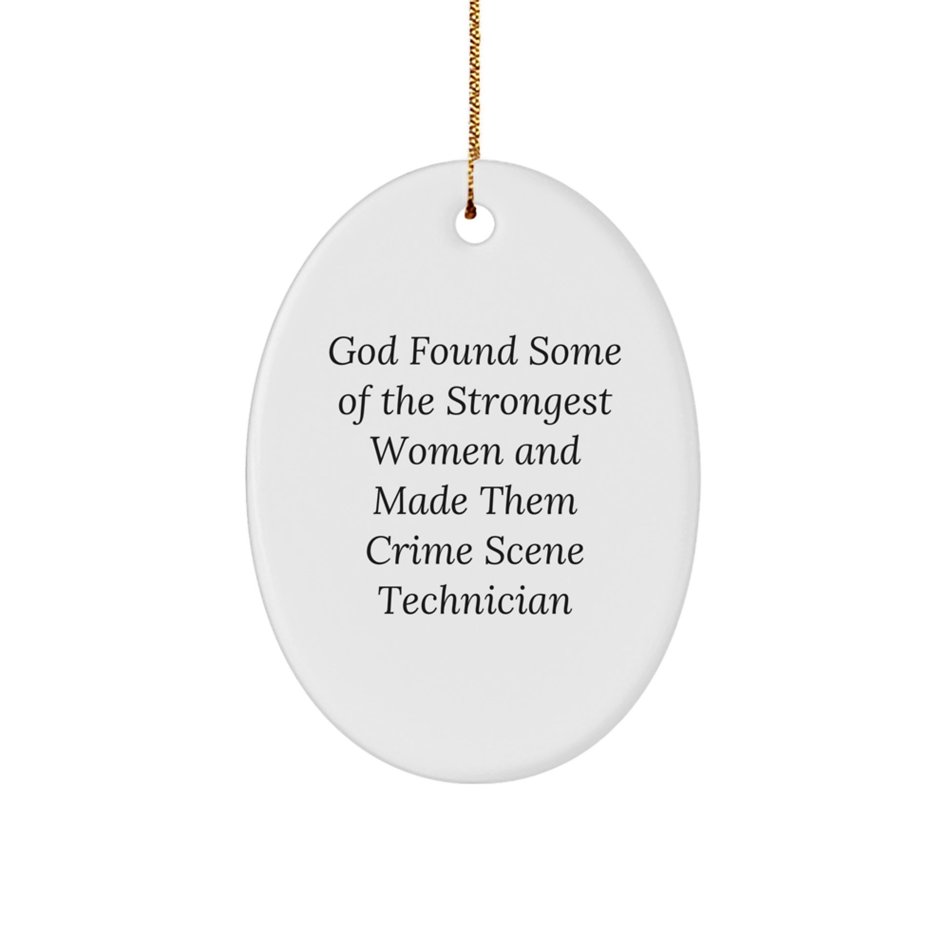 Funny Crime Scene Technician Christmas Unique Gifts for Women from Men, Oval Ornament, Women's Unique Crime Scene Technician Christmas - Image 1