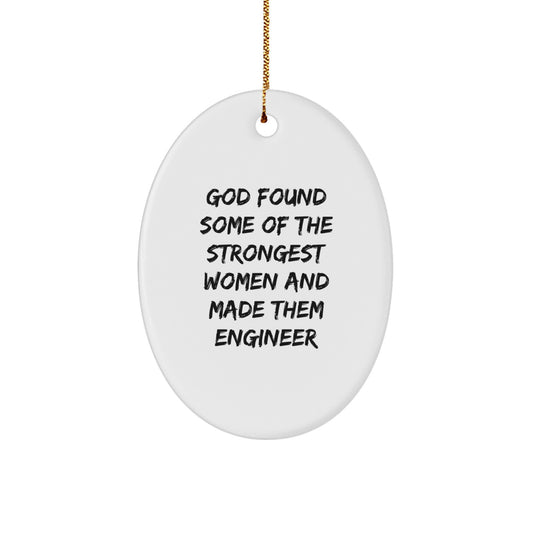 Funny Engineer Gifts from Men, Women, Friends, or Coworkers for Engineers - Oval Ornament, Christmas Unique Decoration - Image 1