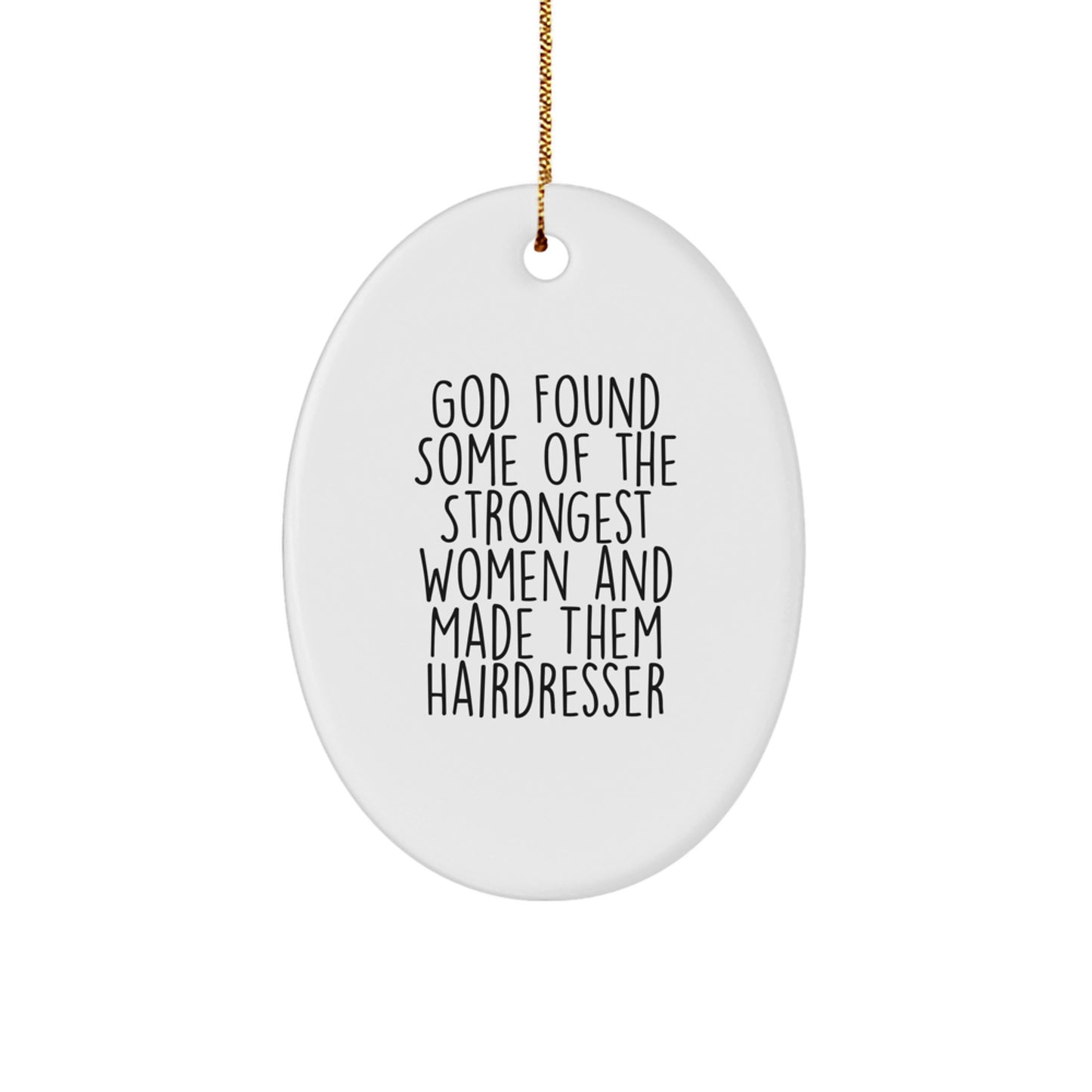 Funny Hairdresser Gifts from Women for Hairdresser Christmas Unique Gifts Oval Ornament - Image 1