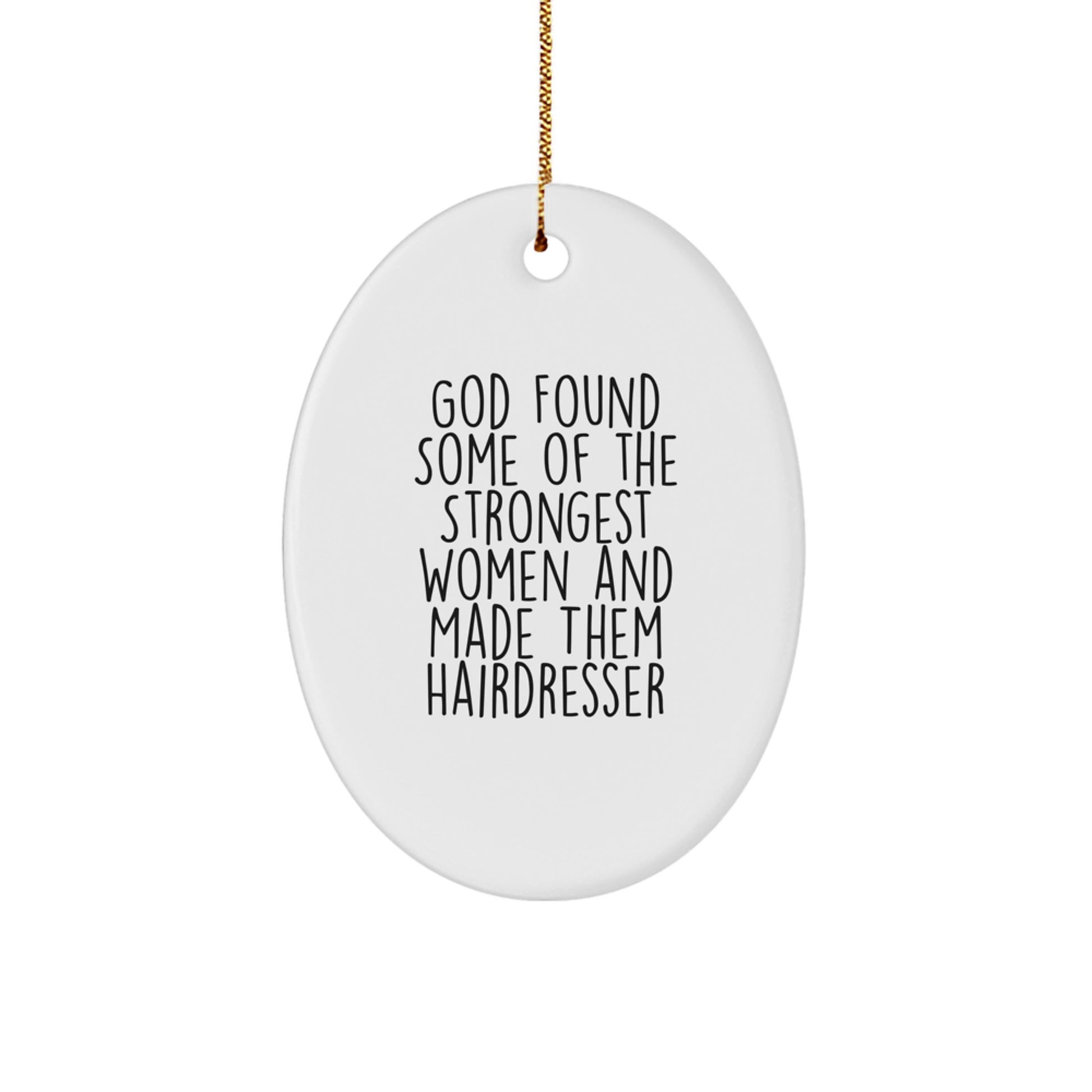 Funny Hairdresser Gifts from Women for Hairdresser Christmas Unique Gifts Oval Ornament - Image 1