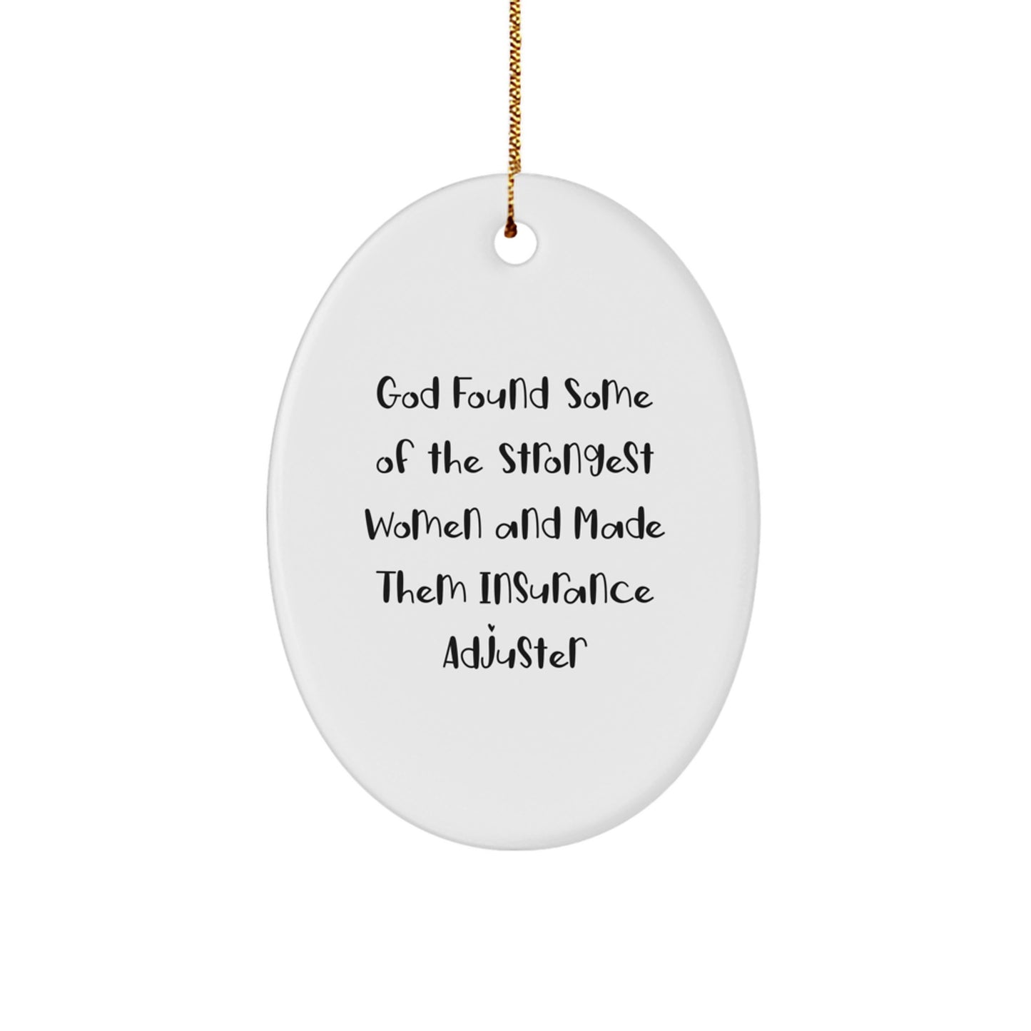 Funny Insurance Adjuster Gifts from Men - Oval Ornament for Women Friends Coworkers Family Insurance Adjuster at Christmas Unique Gifts - Image 1