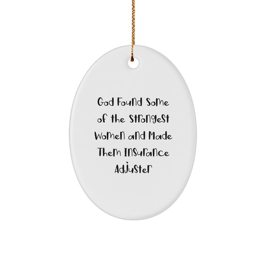 Funny Insurance Adjuster Gifts from Men - Oval Ornament for Women Friends Coworkers Family Insurance Adjuster at Christmas Unique Gifts - Image 1