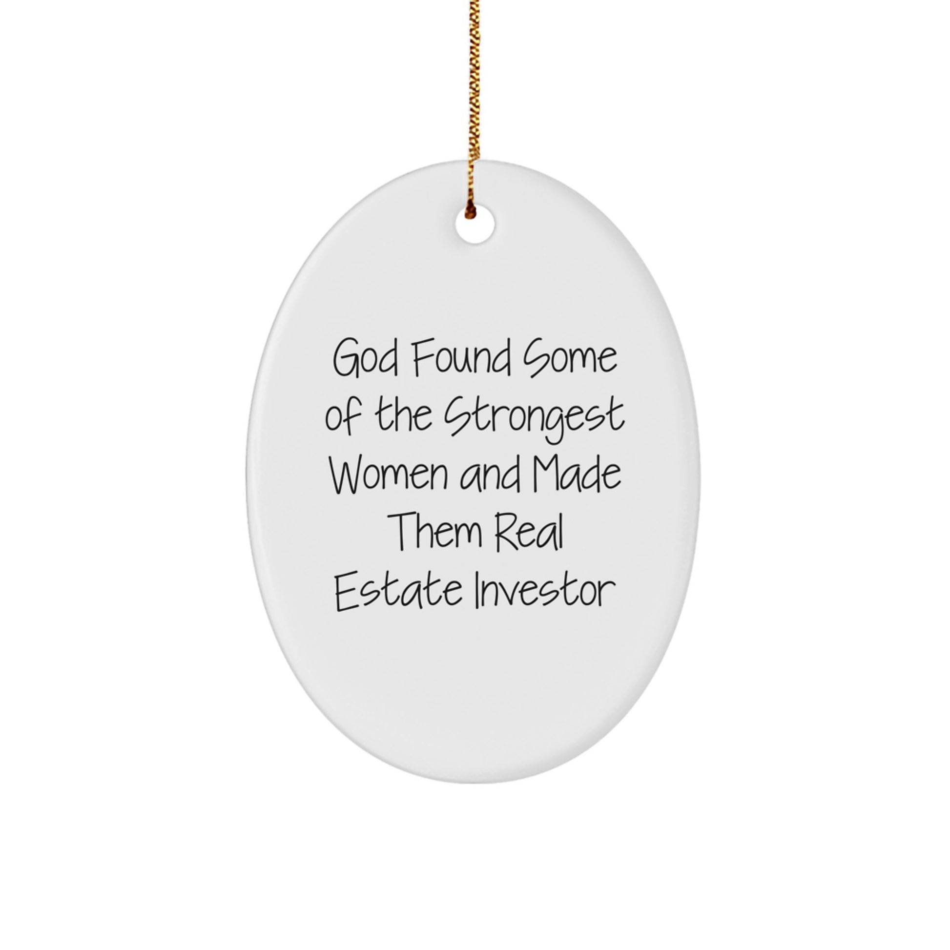 Funny Real Estate Investor Gifts, Christmas Unique Ornaments for Women, Friends, Coworkers, Oval Shaped Decorations with Inspirational Quote - Image 1