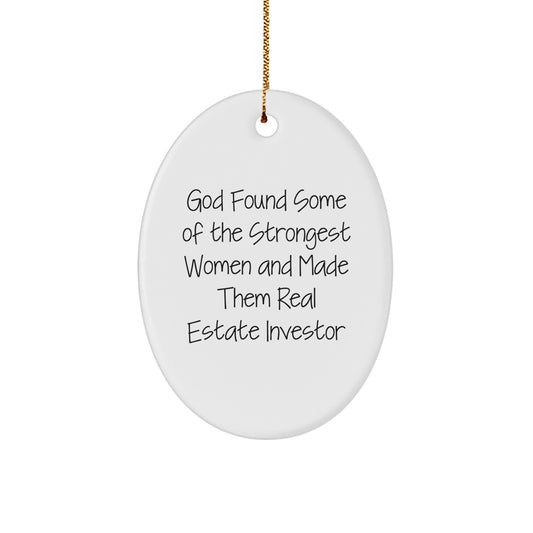 Funny Real Estate Investor Gifts, Christmas Unique Ornaments for Women, Friends, Coworkers, Oval Shaped Decorations with Inspirational Quote - Image 1