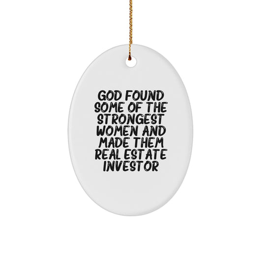 Gifts from Women - Inspirational Real Estate Investor Oval Ornament, Funny Quote, Christmas Unique Gifts for Men, Women, Friends, Coworkers, Family - Image 1