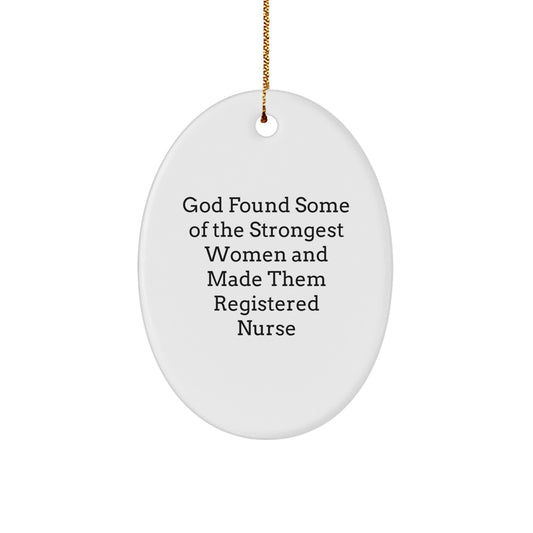 Funny Registered Nurse Oval Ornament Gifts from Mom to Daughter for Christmas Unique - Image 1