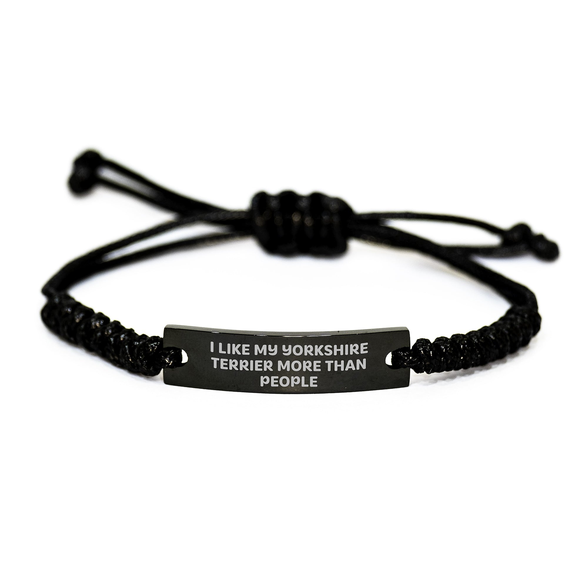 Yorkshire Terrier Dog Lovers Gifts from Friends Family - 'I Like My Yorkshire Terrier More Than People' Funny Rope Bracelet Birthday Unique Gifts for Women Men - Image 1