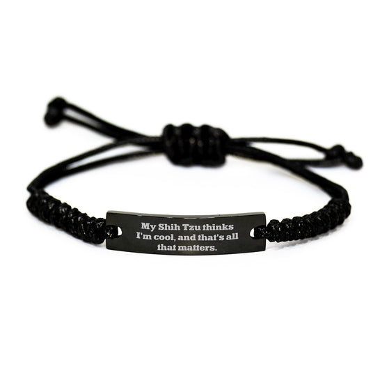 Shih Tzu Dog Gifts, Funny Quote Rope Bracelet for Birthday, Gifts from Friends - Image 1
