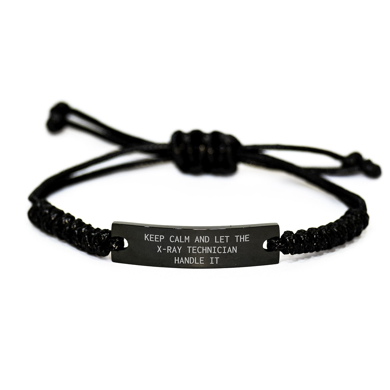 X-Ray Technician Rope Bracelet Gifts from Friends and Family for Men Women Coworkers - Funny Keep Calm And Let Them Handle It Black Rope Jewelry for X-Ray Techs on Christmas Unique Gift Ideas - Image 1