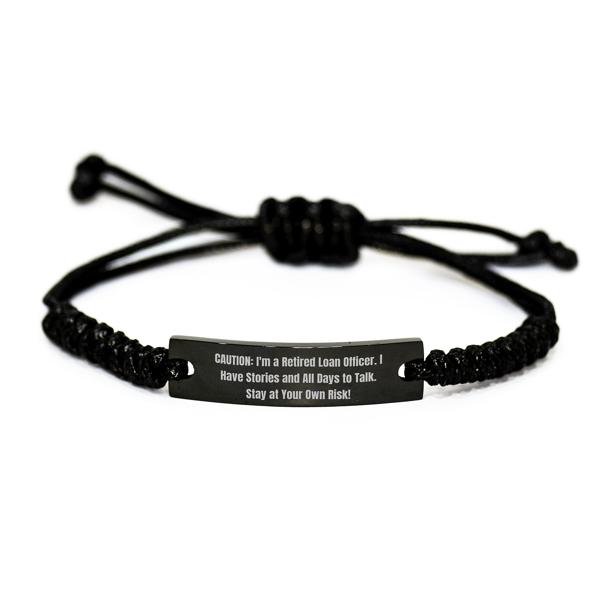 Funny Loan Officer Rope Bracelet Gifts from Friends for Coworkers - Christmas Unique Present Ideas for Men - Retired Loan Officer Warning - Image 1