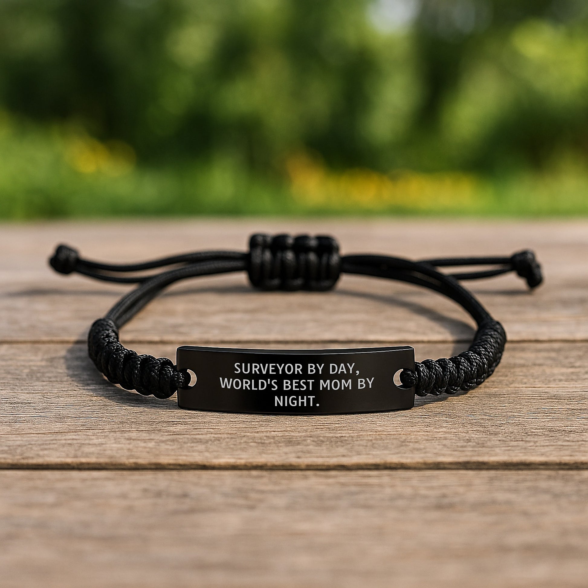 Funny Surveyor Gifts for Men - Birthday Unique Rope Bracelets for Surveyor By Day, World's Best Mom By Night - Gift from Family to Friends - Image 2