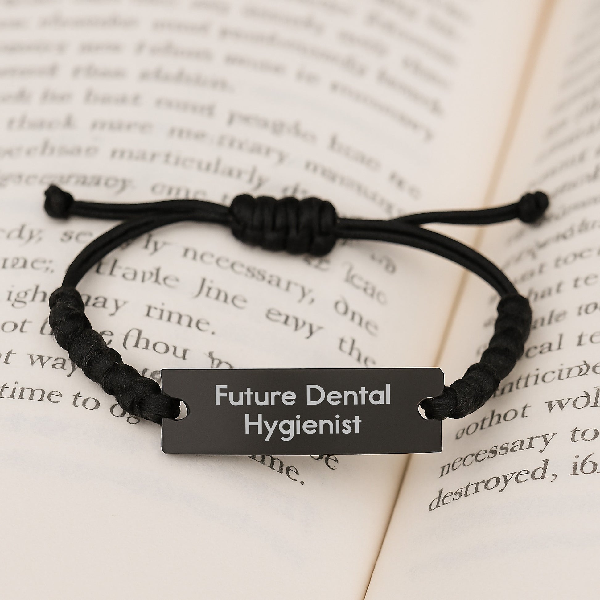 Funny Future Dental Hygienist Birthday Unique Gifts from Friends, Inspirational Dental Hygienist Rope Bracelet, 'You're the future of a healthy smile', Gifts for Dental Hygienist - Image 3