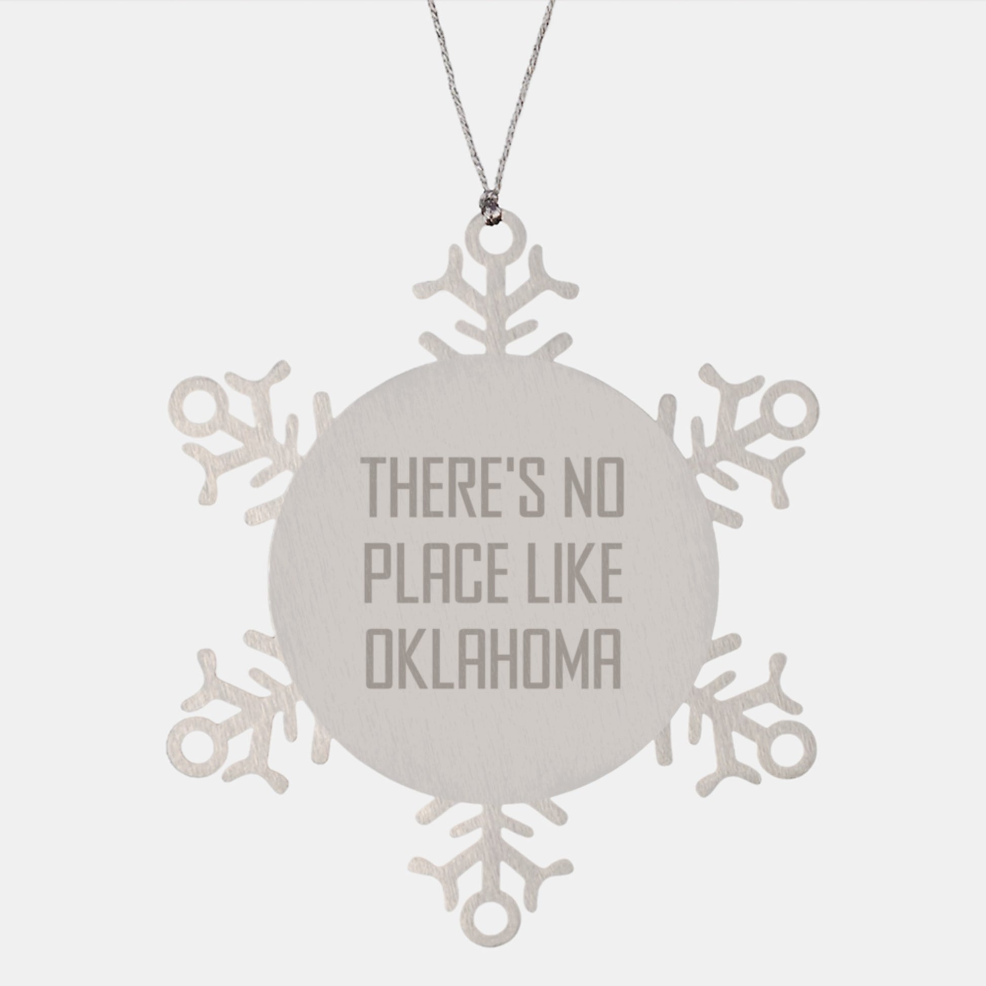 Oklahoma Snowflake Ornament, Gifts from Friends and Family, Christmas Unique Finds, 'There's No Place Like Oklahoma' - Image 1