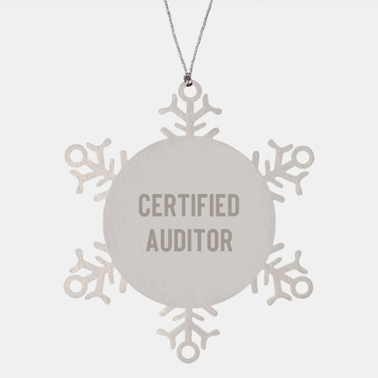 Funny Auditor Gifts from Friends for Christmas - Snowflake Ornament, 'You're the Best' Quote, Certified Auditor - Image 1
