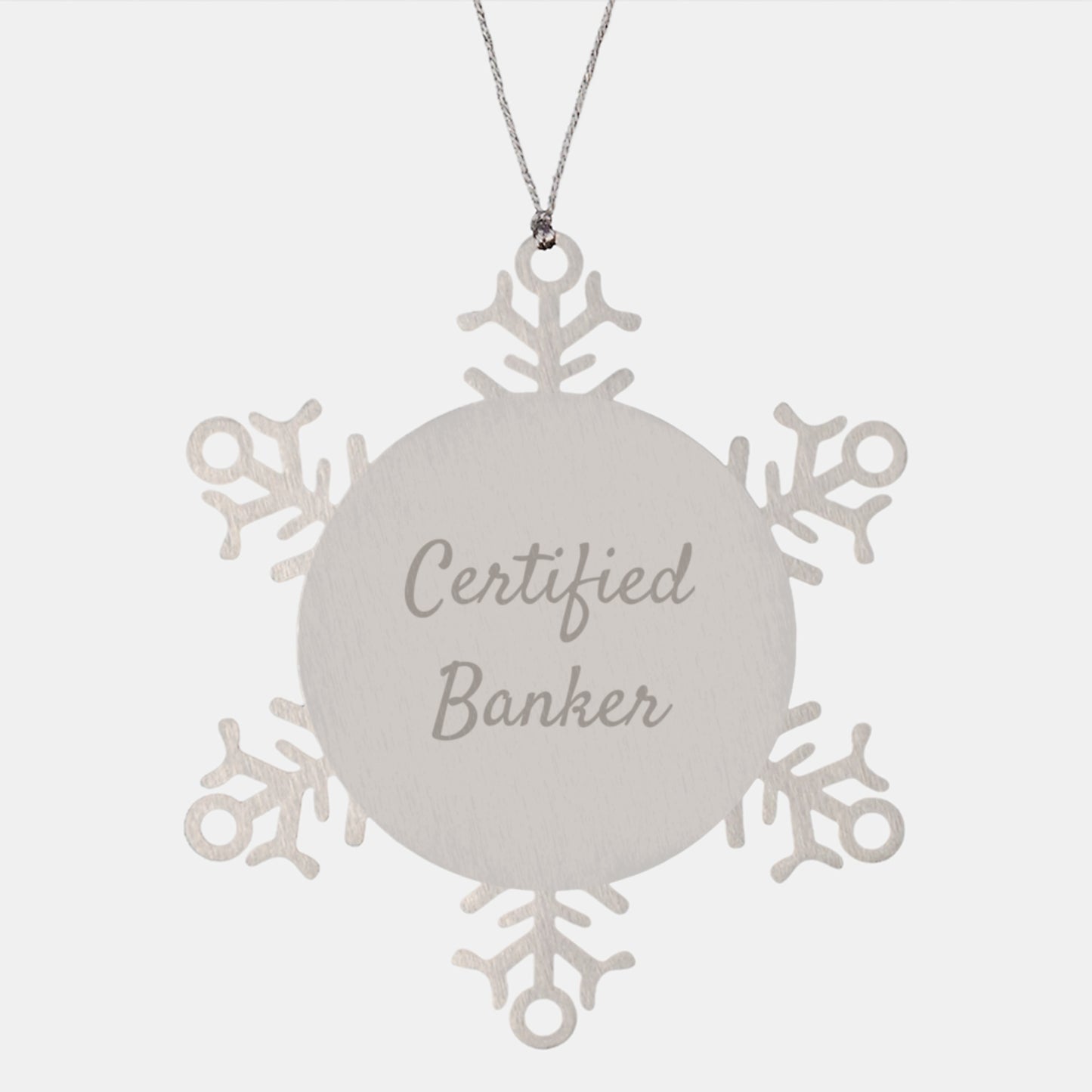 Funny Certified Banker Snowflake Ornament Gifts from Men for Christmas - Image 1