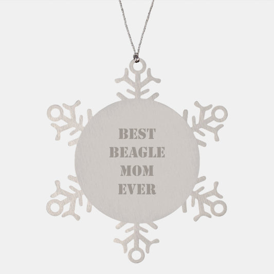 Funny Beagle Mom Ever Gifts for Beagle Dog Lovers, Snowflake Ornament from Family, Best Christmas Unique Gift Ideas - Image 1